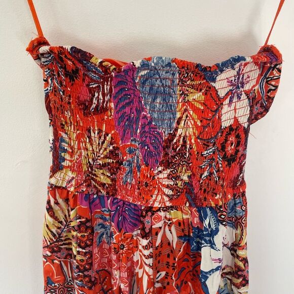 New! BOG Collective Strapless Floral Jumpsuit Romper, Tropical Flowy size XS - Picture 7 of 9